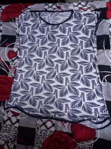 Leaf Print Tunic Top