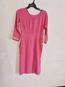 Pink Gotta Patti Work Kurta 🎀