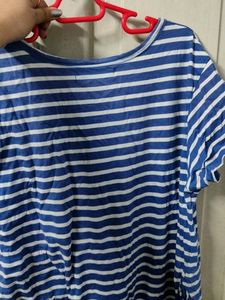 Blue White Stripped Night Dress