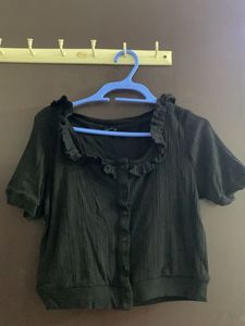 Black Ruffle Top