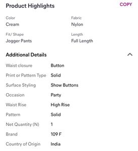 Solid cargo style bell noutam trouser