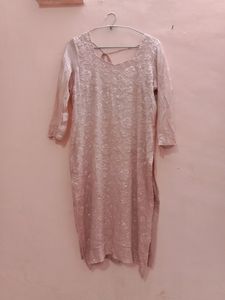 Rose Design Kurta Set With Dupatta