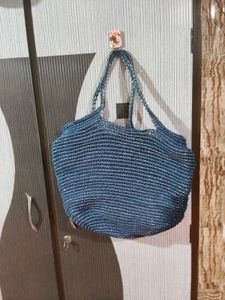 Blue Striped Tote Bag