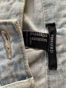 Sky Blue Mid Waist Boyfriend Fit Denim