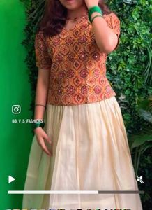 Never Used Ajrakh Print  Skirt & Top Size