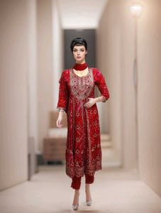 Red Embroidered Salwar Kameez