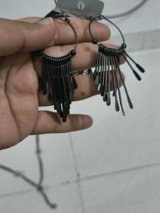 Set Of 3 Matalic And Metal Earrings