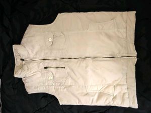 Beige Padded Vest Jacket