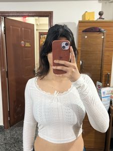 White Long Sleeve Top