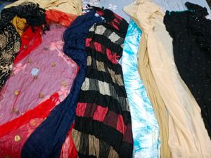 Assorted Dupattas - Vibrant Colors Set Of 12