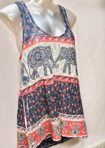 Tops For Rs.99 Only/ Boho Elephant Print Tank Top