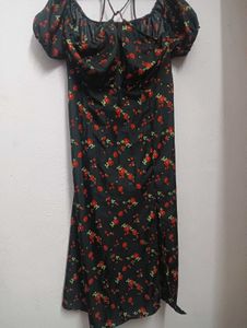 Floral Off-Shoulder Midi Dress