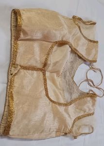 Golden Blouse With Mirror Design