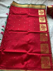 Semi Dark Pink Colour Paithani With Blouse