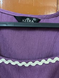 Purple Tiered Dress with Belt