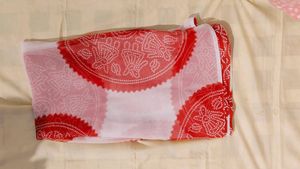 Elegant Red &amp; White Saree(New )