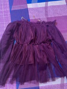 Elegant Maroon Tulle Top