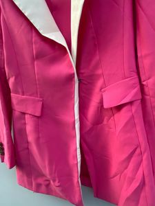 Hot Pink Blazer with White Lapel