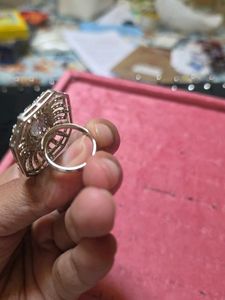 White Zircon Adjustable Ring