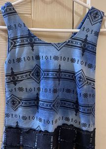 Blue Patterned Tank Top