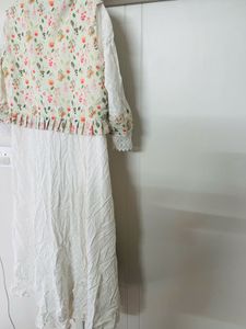 Floral Embroidered Dress with Jacket