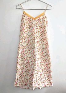 Cotton Net Floral Nighty