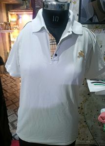 Burberry White Polo Shirt