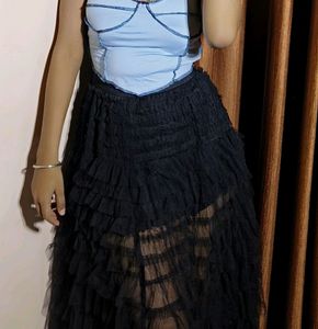 Black Tiered Tulle Skirt