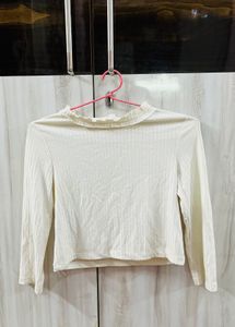 Cute White Long Sleeve Top