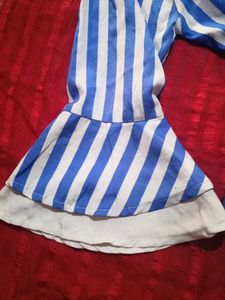 Striped Tie-Front Top