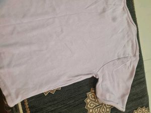 Lilac Ribbed Keyhole T-Shirt