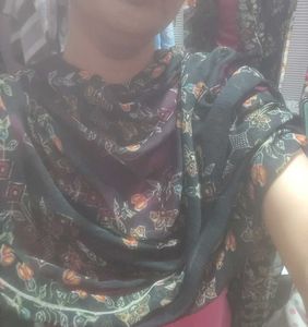 Beautiful Black Multicolour Pattern Dupatta