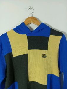 Men Dark Blue Woollen Hoodie | Chest 42| Length 26
