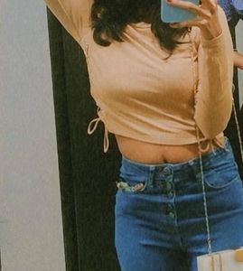 Cute Tan Side Knot Top