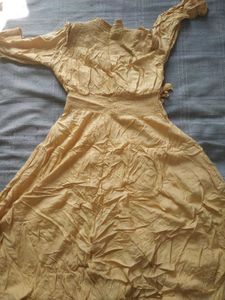Women Gold Color Top Kurti