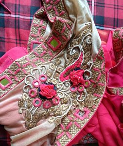 Heavy real mirror work saree