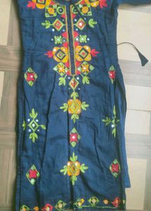 A Beautiful Blue Kurta And Dupatta Set