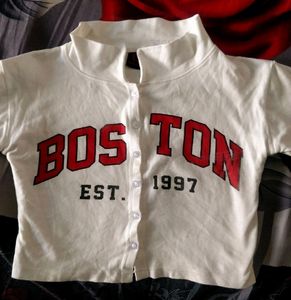 BOSTON White Crop Top