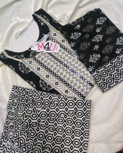 3 Piece Mirror work Kurta Set