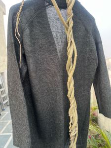 Cozy Grey Green Knit Cardigan