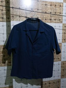 Navy Blue Colour Formal Shirt For Women