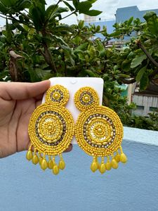 Yellow Beads Earings