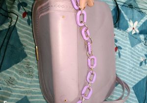 Lilac Quilted Crossbody Bag