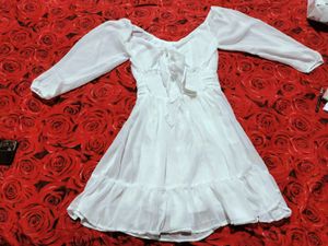 White Flowy Mini Dress