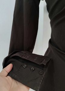 Brown button down Long Sleeve Shirt