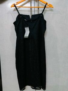Black Strap Net Dress