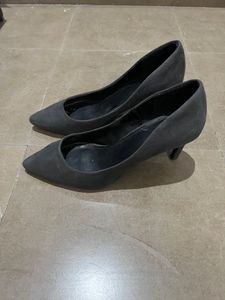 H&amp;M Grey Suede Heels