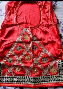Rajputi Satin  Poshak In Red Colour