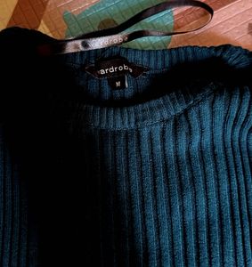Ribbed Top with Button Detail