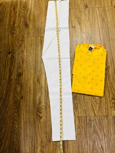 Haldi Yellow White Kurta Pajama